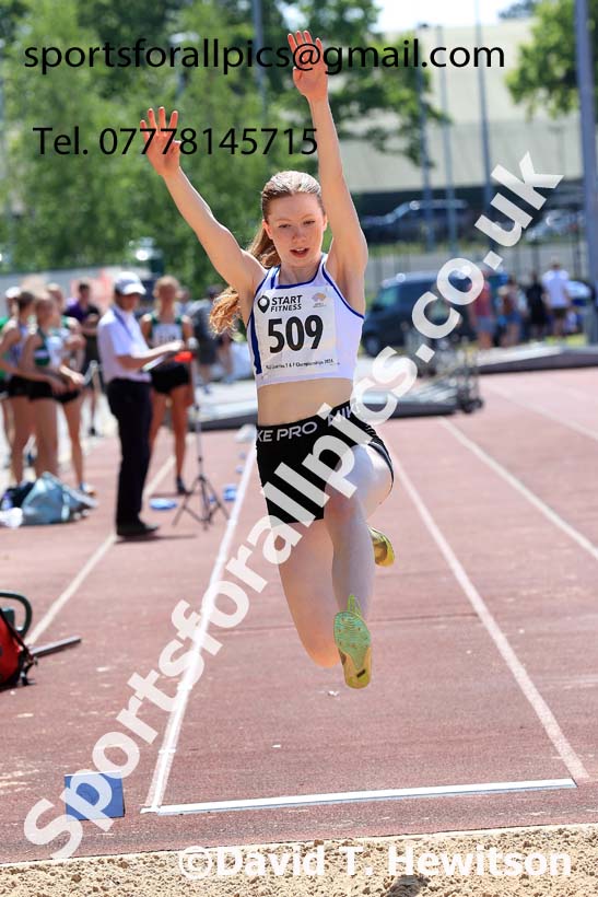 Womens Under-17s Long Jump, 2024 North Eastern Track and Field Champs., Middlesbrough.  Photo: David T. Hewitson/Sports for All Pics